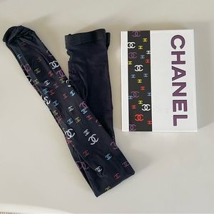 Authentic Vintage Chanel Logo Tights Stockings